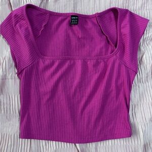 SHEIN Women's Fuchsia Ribbed Tank Top